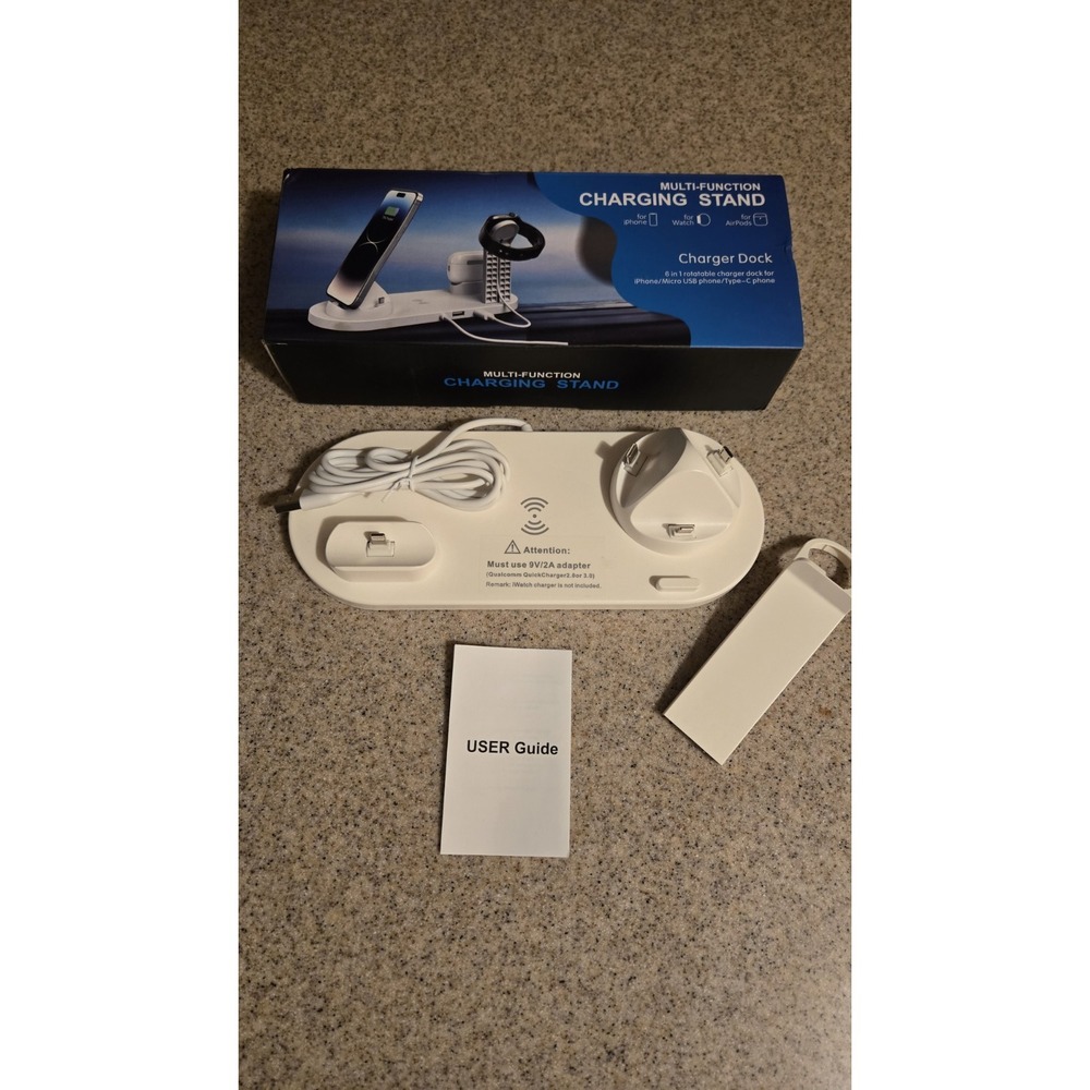 Multi-Function Charging Stand 3 In 1 Charger Dock Black
